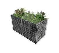 Vidaxl Lit Surélevé À Gabion Acier 180 X 90 X 100 Cm Argenté Multicolore