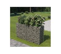 vidaXL Lit surélevé à gabion Acier galvanisé 180x50x100 cm