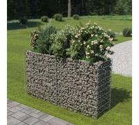 Vidaxl Lit Surélevé À Gabion Acier Galvanisé 180x50x100 Cm Gris