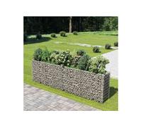 vidaXL Lit surélevé à gabion Acier galvanisé 360x50x100 cm Gris