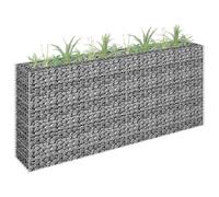 vidaXL Lit Surélevé à Gabion Parterre de Fleurs Plantes Jardin Terrasse Extérieur Arrière-cour Jardinière Acier Galvanisé 145635