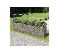 Vidaxl Lit Surélevé À Gabion Acier Galvanisé 450x50x100 Cm Gris