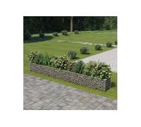 Lit Surélevé à Gabion Acier Galvanisé 450x50x50 cm Jardinière Jardin 143565