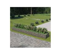 Vidaxl Lit Surélevé À Gabion Acier Galvanisé 540x90x50 Cm Gris