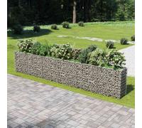Lit Surélevé à Gabion Acier Galvanisé Argenté 90x90x50 cm Jardinière vidaXL
