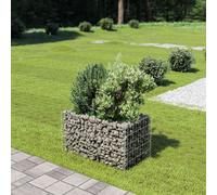 Lit Surélevé à Gabion Acier Galvanisé Argenté 90x90x50 cm Jardinière vidaXL
