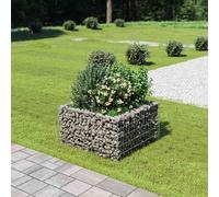 Lit Surélevé à Gabion Acier Galvanisé Argenté 90x90x50 cm Jardinière vidaXL