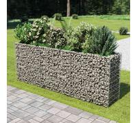 Lit Surélevé à Gabion Acier Galvanisé Argenté 90x90x50 cm Jardinière vidaXL