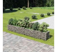 Lit Surélevé à Gabion Acier Galvanisé Argenté 90x90x50 cm Jardinière vidaXL