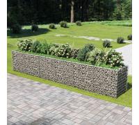 Lit Surélevé à Gabion Acier Galvanisé Argenté 90x90x50 cm Jardinière vidaXL