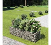 Lit Surélevé à Gabion Acier Galvanisé Argenté 90x90x50 cm Jardinière vidaXL