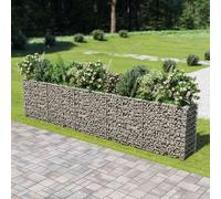 Lit Surélevé à Gabion Acier Galvanisé Argenté 90x90x50 cm Jardinière vidaXL