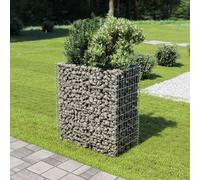 Lit Surélevé à Gabion Acier Galvanisé Argenté 90x90x50 cm Jardinière vidaXL