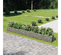 Lit Surélevé à Gabion Acier Galvanisé Argenté 90x90x50 cm Jardinière vidaXL
