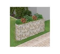 Lit surélevé à gabion Fer galvanisé 260x50x100 cm