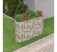 Lit Surélevé à Gabion Fer Galvanisé 400x100x50 cm Pot FleursJardinière vidaXL