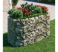 Lit Surélevé à Gabion Fer Galvanisé 400x100x50 cm Pot FleursJardinière vidaXL