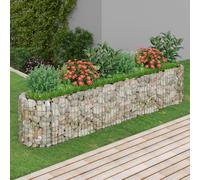 Lit Surélevé à Gabion Fer Galvanisé 400x100x50 cm Pot FleursJardinière vidaXL