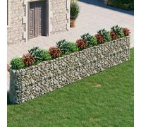 Lit Surélevé à Gabion Fer Galvanisé 400x100x50 cm Pot FleursJardinière vidaXL