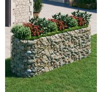 Lit Surélevé à Gabion Fer Galvanisé 400x100x50 cm Pot FleursJardinière vidaXL