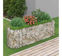 Lit Surélevé à Gabion Fer Galvanisé 400x100x50 cm Pot FleursJardinière vidaXL