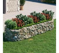 Lit Surélevé à Gabion Fer Galvanisé 400x100x50 cm Pot FleursJardinière vidaXL