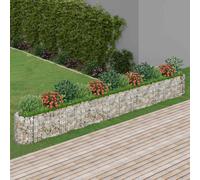 Lit Surélevé à Gabion Fer Galvanisé 400x100x50 cm Pot FleursJardinière vidaXL