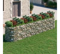 Lit Surélevé à Gabion Fer Galvanisé 400x100x50 cm Pot FleursJardinière vidaXL