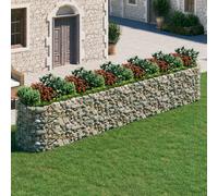 Lit Surélevé à Gabion Fer Galvanisé 400x100x50 cm Pot FleursJardinière vidaXL