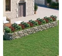 Lit Surélevé à Gabion Fer Galvanisé 400x50x50 cm Pot Fleurs Jardinière vidaXL