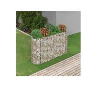 Lit Surélevé à Gabion Parterre de Fleurs Support de Plante Jardinière Pot de Fleurs Jardin Terrasse Extérieur Fer 152033