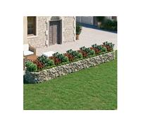 Lit Surélevé à Gabion Parterre de Fleurs Support de Plante Jardinière Pot de Fleurs Jardin Terrasse Extérieur Fer 152044