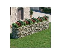 Lit Surélevé à Gabion Fer Galvanisé 400x100x50 cm Pot FleursJardinière vidaXL