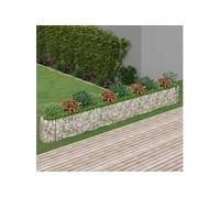 vidaXL Lit Surélevé à Gabion Parterre de Fleurs Support de Plante Jardinière Pot de Fleurs Jardin Terrasse Extérieur Fer Galvanisé 470x50x50 cm
