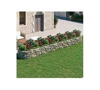 Lit Surélevé à Gabion Parterre de Fleurs Support de Plante Jardinière Pot de Fleurs Jardin Terrasse Extérieur Fer 152044