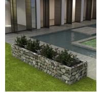 Lit surélevé à gabion - VIDAXL - 360x90x50 cm - Gris - Métal - Acier galvanisé