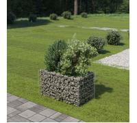 Lit surélevé à gabion - VIDAXL - Acier galvanisé - 90x50x50 cm - Argenté - Rectangulaire