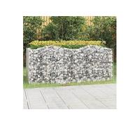Lit surélevé à gabions arqué 200x100x100 cm Fer galvanisé, panier en gabion, mur en gabion, lit de fleurs en gabion, cage en gabion