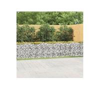 Lit surélevé à gabions arqué 600x100x100 cm Fer galvanisé