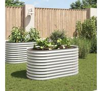 Lit surélevé Acier Bac à plantes en métal Cache-pot de jardin moderne à vidaXL v