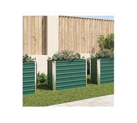 Vidaxl Lit Surélevé De Jardin Acier Galvanisé 100x40x77 Cm Vert Vert