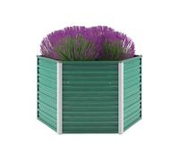 Vidaxl Lit Surélevé De Jardin Acier Galvanisé 129x129x77 Cm Vert Vert