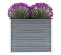 vidaXL Lit Surélevé Acier Galvanisé 100x40x77 cm Gris Jardinière Pot de Fleurs 44852