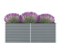 Lit Surélevé Acier Galvanisé 160x40x77 cm Gris Jardinière Pot de Fleurs vidaXL