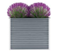 Lit Surélevé Acier Galvanisé 160x40x77 cm Gris Jardinière Pot de Fleurs vidaXL