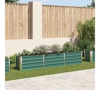 Lit Surélevé Acier Galvanisé 240x80x45 cm Vert Jardinière Pot de Fleurs vidaXL