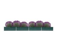 Lit Surélevé Acier Galvanisé 240x80x45 cm Vert Jardinière Pot de Fleurs vidaXL