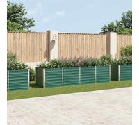 vidaXL Lit surélevé Jardinière Acier galvanisé 320 x 80 x 77 cm Vert