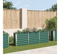 Lit Surélevé Acier Galvanisé 240x80x45 cm Vert Jardinière Pot de Fleurs vidaXL