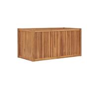 Lit Surélevé Bac à Plante Pot de Fleurs Jardinière Jardin Balcon Patio Terrasse Arrière-cour Extérieur 100x50x50 cm Bois de Teck Solide